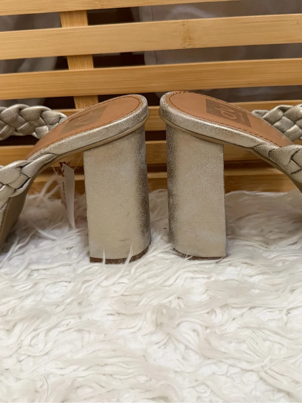 Dolce Vita Metallic Gold Braided Platform Heels Size 8